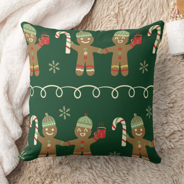 Cozy Christmas Pillow with Candy Canes & Cocoa (Blanket)