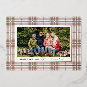 Cozy Christmas Plaid Foil Holiday Card