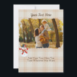 Cozy Christmas Plaid Tartan Tan Neutral Snowman Card<br><div class="desc">Features your own photo and two areas for custom text on a cream brown plaid background. This design is simple, and has a fun and natural look to it. The pattern is a tan, cream brown plaid, that will go with any photo that you choose. At the top is custom...</div>