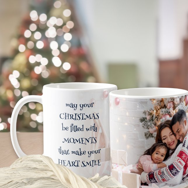 Cozy Christmas Quote Photo Overlay  Coffee Mug (Front and back view)