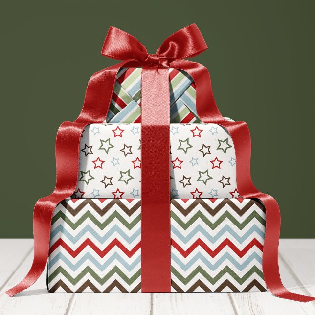 Cozy Christmas Red And Green Holiday Wrapping Paper Sheet (Creator Uploaded)