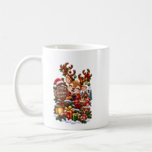 Cozy Christmas Reindeer – Cute Winter Coffee Mug