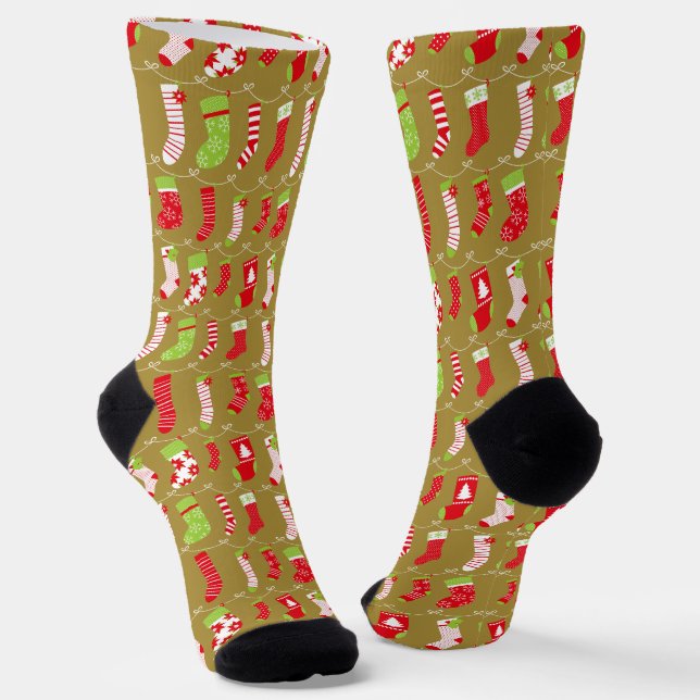 Cozy Christmas Retro Winter Socks (Angled)