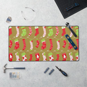 Cozy Christmas Retro Winter Socks Desk Mat