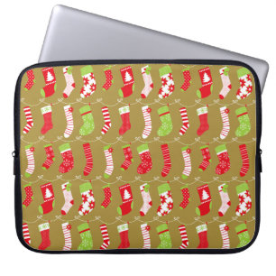 Cozy Christmas Retro Winter Socks Laptop Sleeve