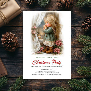 Cozy Christmas Scene Girl Serene Party Invitation