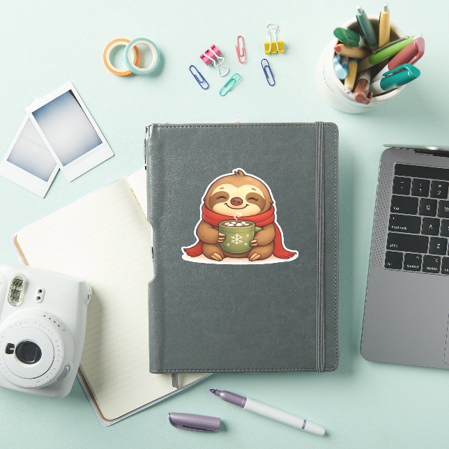 Cozy Christmas Sloth with Hot Chocolate � Cute Win (iPad Cover)