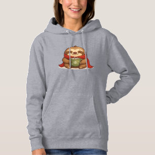 Cozy Christmas Sloth with Hot Chocolate � Cute Win Hoodie