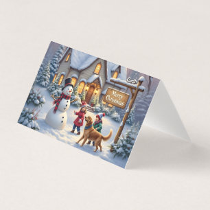 Cozy Christmas Snow Scene Art