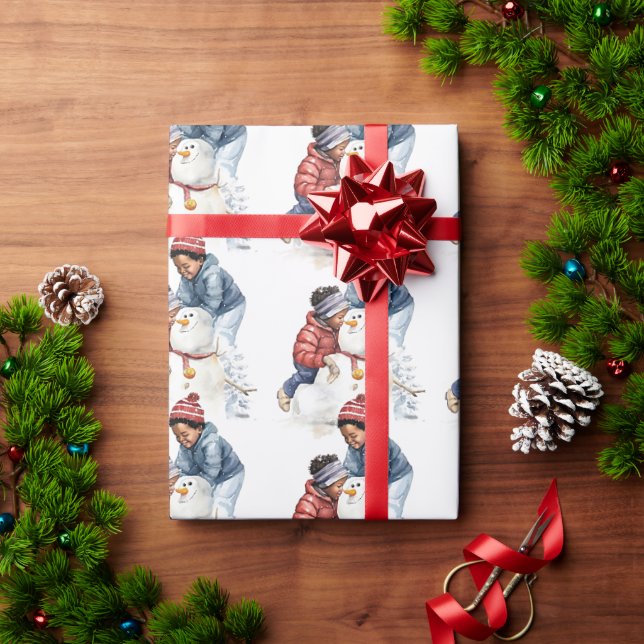 Cozy Christmas Snowman Wrapping Paper (Holiday Gift)