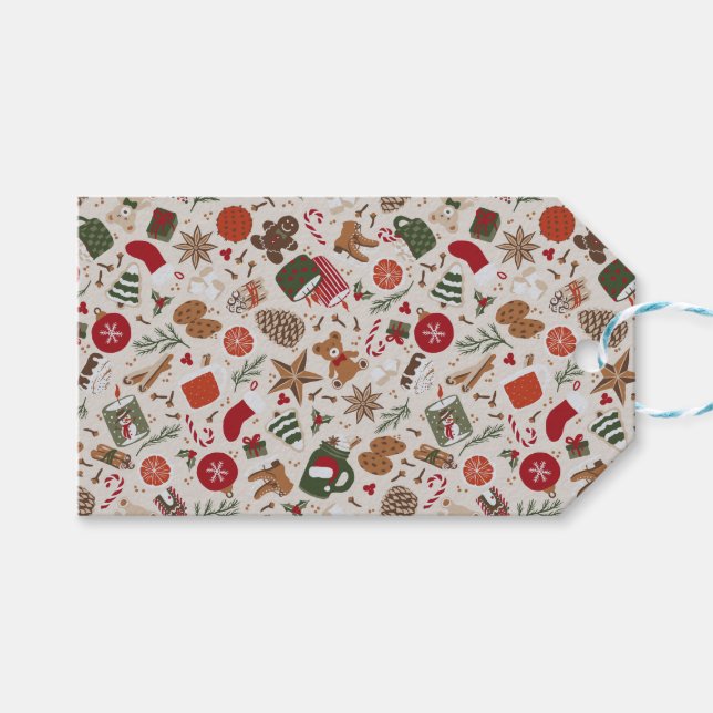 Cozy Christmas & Spice Gift Tags (Front (Horizontal))
