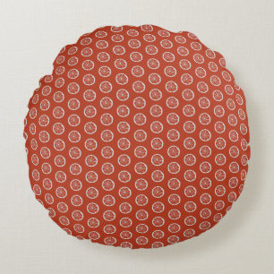 Cozy Christmas & Spice Oranges Round Pillow