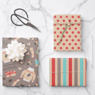 Cozy Christmas Sweaters & Gifts Holiday  Wrapping Paper Sheet