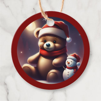 Cozy Christmas Teddy Snowfriend TWArt Favour Tags