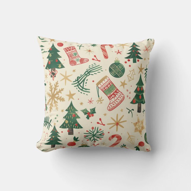 Cozy Christmas Throw Pillow – Add Festive Cheer (Front)