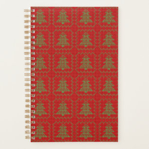 Cozy Christmas tree ugly sweater checkered pattern Planner