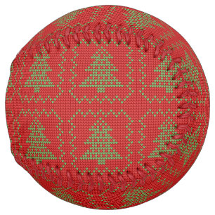 Cozy Christmas tree ugly sweater checkered pattern Softball