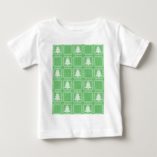 Cozy Christmas tree ugly sweater chequered pattern (Front)