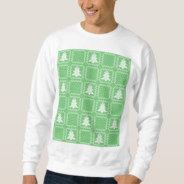 Cozy Christmas tree ugly sweater chequered pattern (Front)