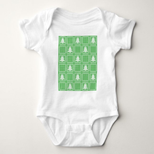 Cozy Christmas tree ugly sweater chequered pattern (Front)