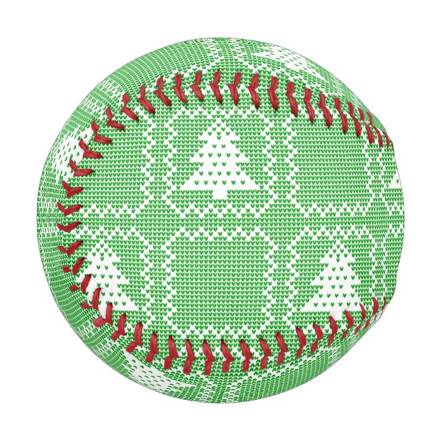 Cozy Christmas tree ugly sweater chequered pattern Baseball (Front Left)