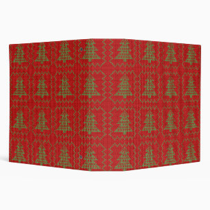 Cozy Christmas tree ugly sweater chequered pattern Binder
