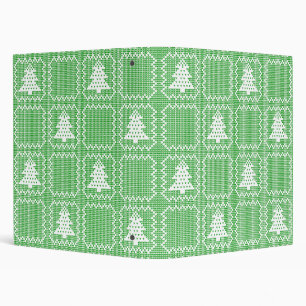 Cozy Christmas tree ugly sweater chequered pattern Binder
