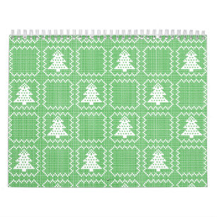 Cozy Christmas tree ugly sweater chequered pattern Calendar