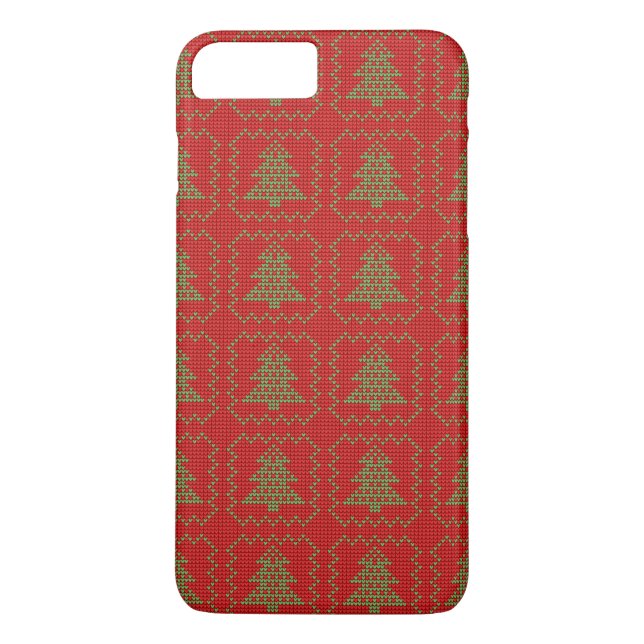 Cozy Christmas tree ugly sweater chequered pattern Case-Mate iPhone Case (Back)