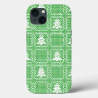 Cozy Christmas tree ugly sweater chequered pattern