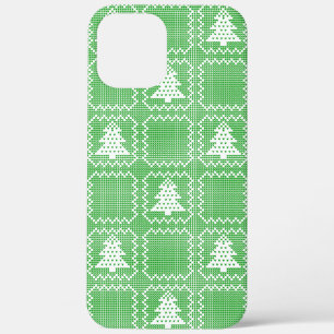 Cozy Christmas tree ugly sweater chequered pattern iPhone 12 Pro Max Case