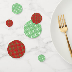Cozy Christmas tree ugly sweater chequered pattern Confetti