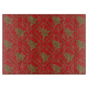 Cozy Christmas tree ugly sweater chequered pattern Cutting Board