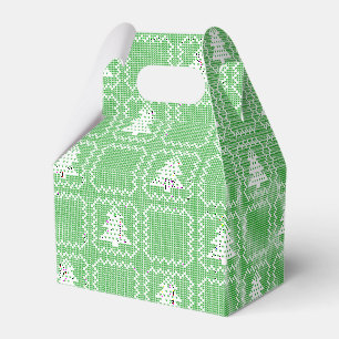 Cozy Christmas tree ugly sweater chequered pattern Favor Box