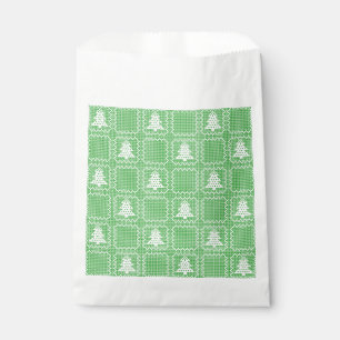 Cozy Christmas tree ugly sweater chequered pattern Favour Bag