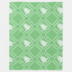 Cozy Christmas tree ugly sweater chequered pattern Fleece Blanket