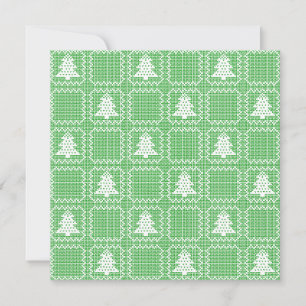Cozy Christmas tree ugly sweater chequered pattern Invitation