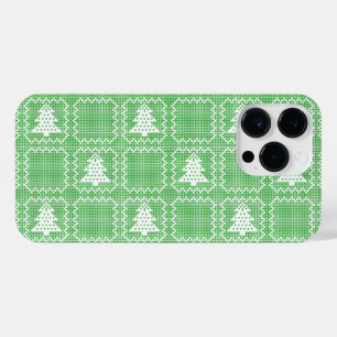 Cozy Christmas tree ugly sweater chequered pattern iPhone 14 Pro Max Case