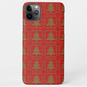 Cozy Christmas tree ugly sweater chequered pattern iPhone 11Pro Max Case