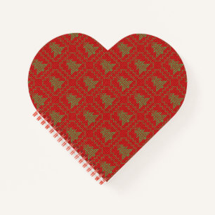 Cozy Christmas tree ugly sweater chequered pattern Notebook