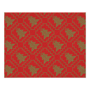 Cozy Christmas tree ugly sweater chequered pattern Photo Print