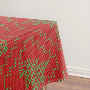 Cozy Christmas tree ugly sweater chequered pattern Tablecloth