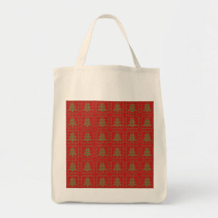 Cozy Christmas tree ugly sweater chequered pattern Tote Bag