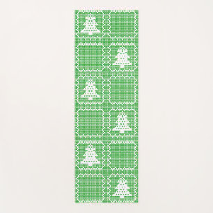 Cozy Christmas tree ugly sweater chequered pattern Yoga Mat