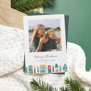 Cozy Christmas Village Photo Holiday Card