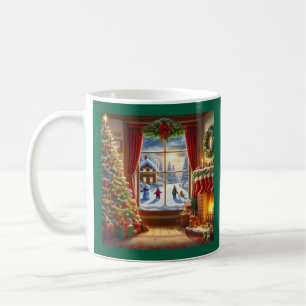 Cozy Christmas Window Scene Coffee Mug