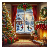 Cozy Christmas Window Scene