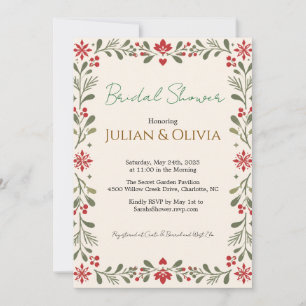 Cozy Christmas Winter Bridal Shower Invitation