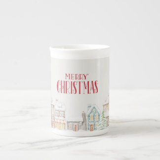 Cozy Christmas Winter Homes Bone China Mug