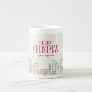 Cozy Christmas Winter Homes Bone China Mug